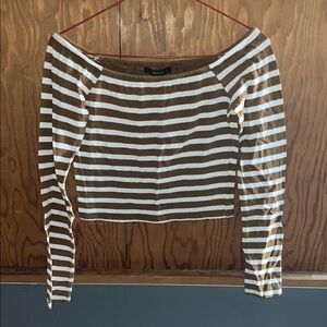 Forever 21 Striped Off-Shoulder Top